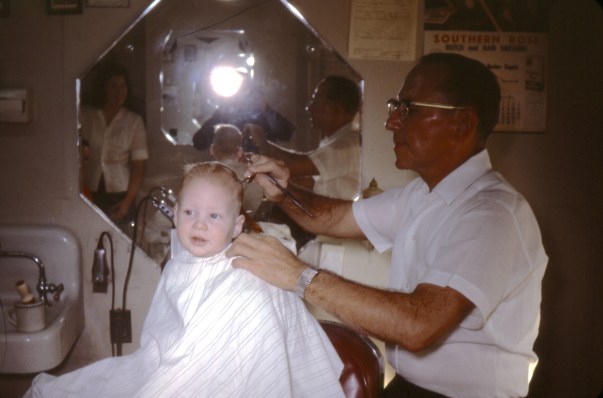 phil's 1st haircut w:george (1)