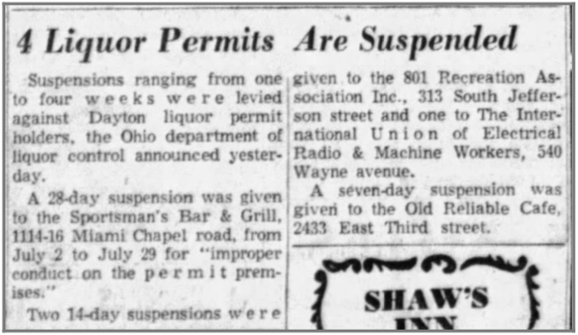 Sportsman Permit Suspended 20 Jun 1957
